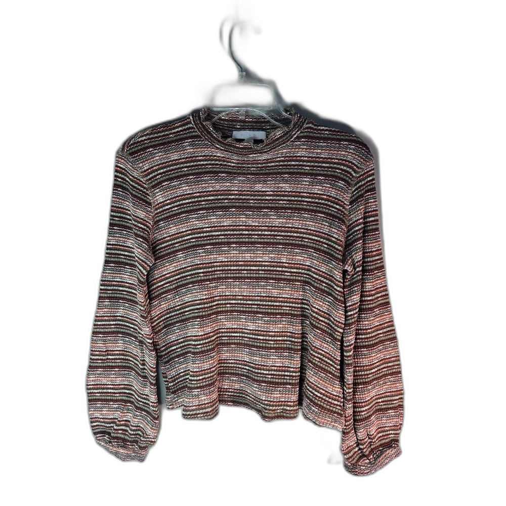 eri & ali Striped Brown and White Sweater Size S